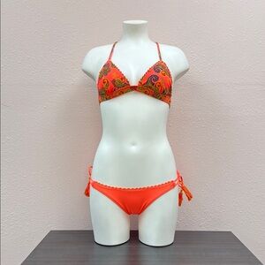 Paisley Print Bikini in Orange